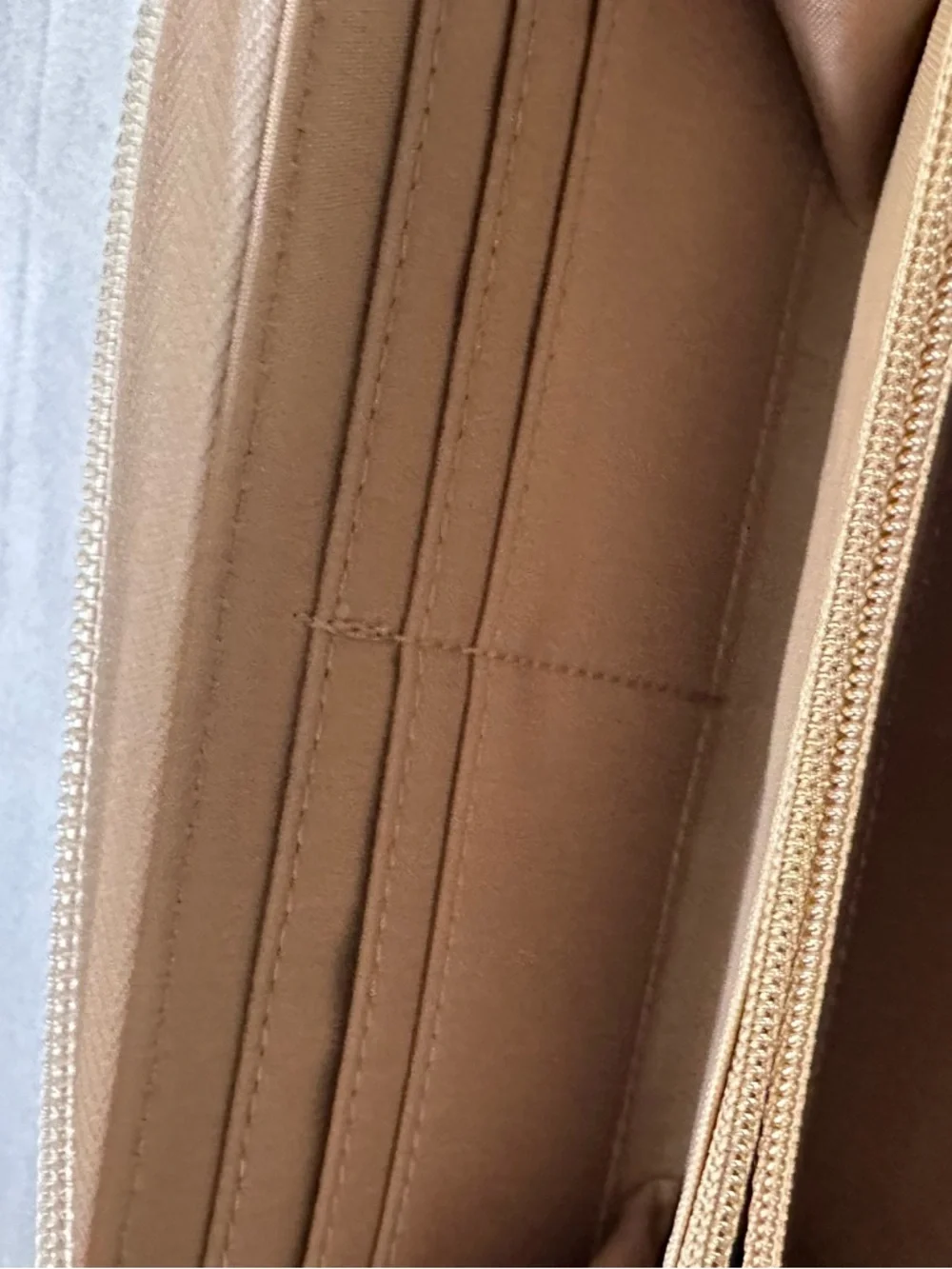 Etienne Aigner Leather Zip‎ Around Wallet Womens Cream Long Wallet Organizer